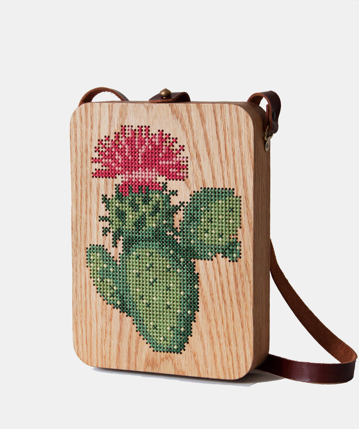 cactus bag CACTUS STITCHED WOOD BAG – GRAV GRAV